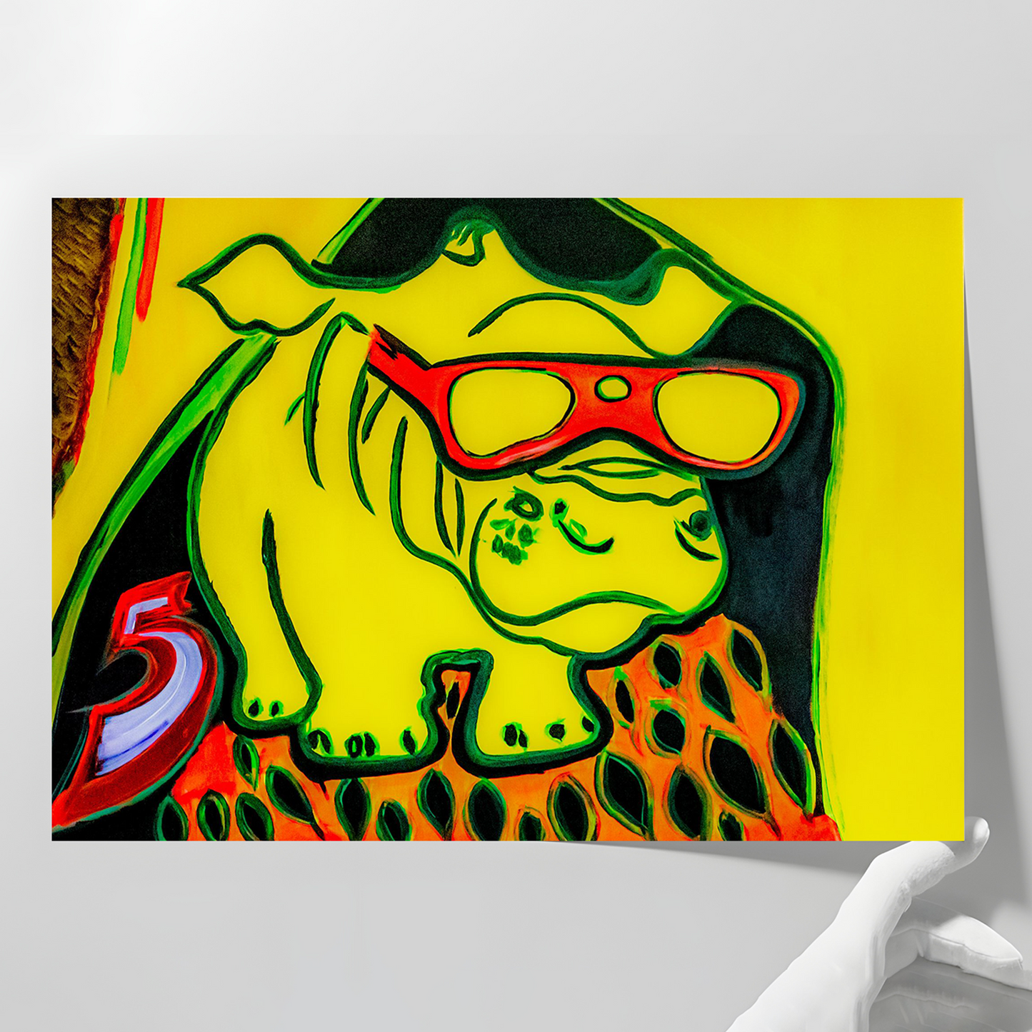 Sunny Side Hippo  Limited Edition Print 11"x14"